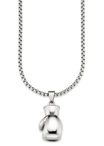 Kette mit Anh&auml;nger Bruno Banani "Schmuck Geschenk Halskette Box-Handschuh Venezianerkette", silber (edelstahlfarben), Halsketten, Herren, Edelstahl, L: 60, Kette mit Anh&auml;nger