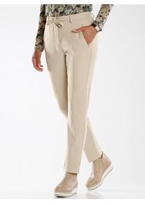 Jerseyhose Inspirationen, Damen, Gr. 46, Normalgr&ouml;&szlig;en, beige (sand), 76% Polyester, 20% Viskose, 4% Elasthan, unifarben, lang, Hosen Jerseyhose