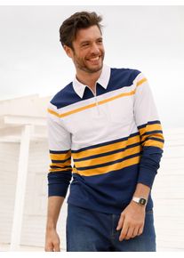 Langarmshirt Catamaran "Langarm-Shirt", Damen, Gr. 60/62, dunkelblau, ocker, gestreift, 100% Baumwolle, gemustert, gestreift, Shirts Langarmshirt