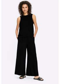 Hosenanzug Heine, Damen, Gr. 46, Normalgr&ouml;&szlig;en, schwarz, 100% Polyester, Anz&uuml;ge Hosenanzug