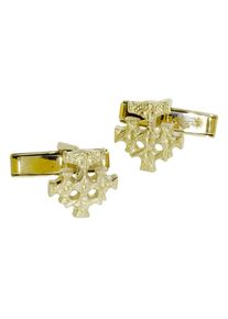 Manschettenkn&ouml;pfe OSTSEE-SCHMUCK "- Hiddensee - Silber 925/000, vergoldet - ohne Stein" Gr. 15, gold (goldfarben, gelb), Manschettenkn&ouml;pfe, Damen, Blacklist, Silber 925 (Sterlingsilber), Manschettenkn&ouml;pfe