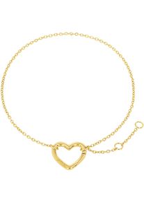 Charm-Armband Amor "Herz", gold (gelbgoldfarben), Armb&auml;nder, Damen, 20cm, Silber 925 (Sterlingsilber), Charm-Armband