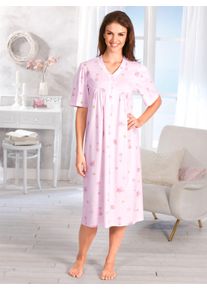 Nachthemd "Nachthemd", Damen, Gr. 52/54, Normalgr&ouml;&szlig;en, rosa (ros&eacute;, bedruckt), 100% Baumwolle, gemustert, Kleider Nachthemd