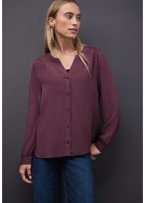 Langarmbluse Street One, Damen, Gr. 42, jazz berry, Web, Obermaterial: 100% Viskose, unifarben, bequem h&uuml;ftbedeckend, Rundhals, Blusen Langarmbluse, mit Nieten