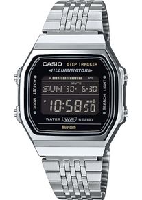 Smartwatch CASIO VINTAGE, silber (edelstahlfarben, edelstahlfarben), Smartwatches, Smartwatch, Armbanduhr, Herrenuhr, Damenuhr, Bluetooth,Stoppfunktion,Schrittz&auml;hler