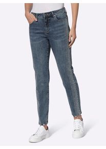 Bequeme Jeans Heine, Damen, Gr. 46, Normalgr&ouml;&szlig;en, blau (blau, stone, washed), 95% Baumwolle, 3% Polyester, 2% Elasthan, unifarben, lang, Jeans Bequeme Jeans