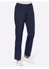 Stretch-Hose Casual Looks, Damen, Gr. 46, Normalgr&ouml;&szlig;en, blau (nachtblau), 98% Baumwolle, 2% Elasthan, unifarben, lang, Hosen Stretch-Hose