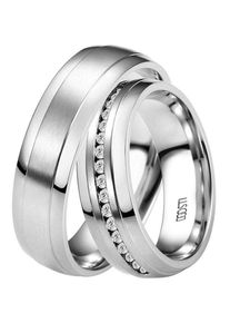 Trauring DOOSTI "Schmuck Geschenk Edelstahl Trauring Ehering Partnerring LIEBE" Gr. 72, silber (edelstahlfarben), Fingerringe, Damen, 72, ohne Zirkonia, Edelstahl, 6mm, Trauring, Made in Germany - wahlweise mit oder ohne Zirkonia