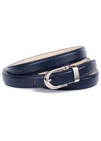 Lederg&uuml;rtel Anthoni Crown, Damen, Gr. 70, blau (dunkelblau), Leder, unifarben, Basic, G&uuml;rtel Lederg&uuml;rtel, in schmaler Form mit kleiner Schlie&szlig;e, bombiert, genarbt