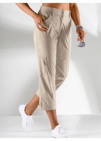 Stretch-Hose Casual Looks, Damen, Gr. 46, Normalgr&ouml;&szlig;en, grau (stein), 98% Baumwolle, 2% Elasthan, unifarben, 7/8-L&auml;nge, Hosen Stretch-Hose