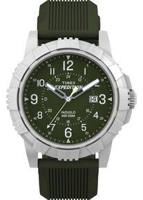 Quarzuhr Timex "RIDGE", gr&uuml;n (khaki), Armbanduhren, Herren, Quarzuhr, Armbanduhr, Herrenuhr,Silikonarmband,Datum, Leuchtzeiger