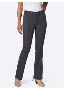 Bootcut-Jeans Classic Basics, Damen, Gr. 48, Normalgr&ouml;&szlig;en, grau (grau, denim), 81% Baumwolle, 17% Polyester, 2% Elasthan, unifarben, lang, Jeans Bootcut-Jeans