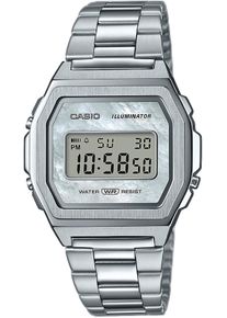 Chronograph CASIO VINTAGE, silber (perlmuttfarben, edelstahlfarben), Armbanduhren, Damen, Chronograph, Quarzuhr, Armbanduhr, Damen, Herren, digital, retro, Stoppfunktion