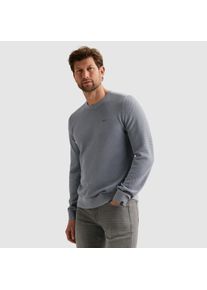 PME-Legend Rundhalspullover PME LEGEND, Herren, Gr. M, hydrangea, Strick, Obermaterial: 50% Baumwolle, 50% Modal, regular fit normal, Rundhals, Rippb&uuml;ndchen, Pullover Rundhalspullover, mit Logo Stickerei