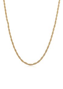 Silberkette Kuzzoi "Halskette Herren Basic Kordelkette Gedreht 925 Silber" Gr. 50, gold, Halsketten, Herren, ohne Stein, Silber 925 (Sterlingsilber), Silberkette