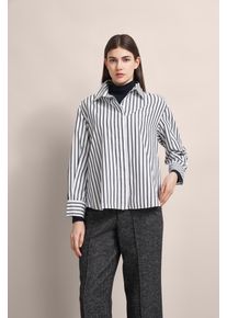 Langarmbluse Bugatti, Damen, Gr. 36, schwarz, 70% Baumwolle, 27% Polyamid, 3% Elasthan, unifarben, normal, ohne Ausschnitt, 1-Knopf-Manschette, Blusen Langarmbluse, mit verdeckter Knopfleiste