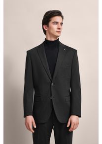 Anzugsakko Bugatti, Herren, Gr. 52, grau (dunkelgrau), 66% Polyester, 21% Viskose, 10% Polyamid, 3% Elasthan, unifarben, normal, normaler Saum, Sakkos Anzugsakko, mit dezenter Struktur