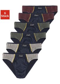 Slip Le Jogger, Herren, Gr. 9, 6 Stk., blau (marine, grau), Jersey, Obermaterial: 100% Baumwolle, unifarben, k&ouml;rpernah, Unterhosen Slip, mit kontrastfarbenen Highlights, Topseller