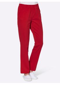 Schlupfhose Classic Basics, Damen, Gr. 46, Normalgr&ouml;&szlig;en, rot, 100% Baumwolle, unifarben, lang, Hosen Schlupfhose