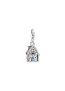 Charm-Einh&auml;nger Thomas Sabo "Lebkuchenhaus Silber", silberfarben, gelbgoldfarben, blau, rosa, pink, violett, kristallwei&szlig;, orange, gr&uuml;n, violett, kristallwei&szlig;, orange, gr&uuml;n, Charms, Damen, Silber 925 (recycelt), Charm-Einh&auml;nger, mit Glas-Keramik Stein, Zirkonia (synth.), Rubin (synth.)