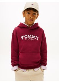 Kapuzensweatshirt Tommy Hilfiger, Jungen, Gr. 80, rich cherry, Sweatware, Obermaterial: 80% Baumwolle, 20% Polyester, unifarben, regular fit normal, Rundhals, eingesetzt Rippb&uuml;ndchen, Sweatshirts Kapuzensweatshirt, Regular fit, f&uuml;r Kinder bis 16 Jahre