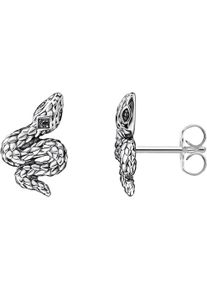 Paar Ohrstecker Thomas Sabo "Schlangen-Optik", silber (silberfarben, schwarz, schwarz), Ohrringe, Damen, Silber 925 (recycelt), Paar Ohrstecker, mit Zirkonia (synth.)