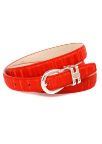 Lederg&uuml;rtel Anthoni Crown, Damen, Gr. 80, rot, Leder, unifarben, festlich, G&uuml;rtel Lederg&uuml;rtel, 2 cm G&uuml;rtel aus innovativem Leder in 3D-Optik