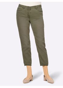 CR&Eacute;ATION L Bequeme Jeans CREATION L, Damen, Gr. 46, Normalgr&ouml;&szlig;en, gr&uuml;n (oliv), 72% Baumwolle, 25% Polyester, 3% Elasthan, gemustert, lang, Jeans Bequeme Jeans