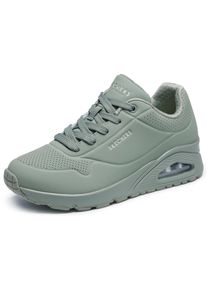 Sneaker Skechers "Street Uno - Stand on Air", Damen, Gr. 37, sage, Lederimitat, Schuhe Sneaker, Freizeitschuh, Halbschuh, Schn&uuml;rschuh mit Memory Foam