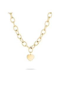 Kette mit Anh&auml;nger Liebeskind Berlin "Schmuck Edelstahl My Heart Herz", gold (gelbgoldfarben), Halsketten, Damen, Edelstahl, L: 45 B: 10mm, Kette mit Anh&auml;nger, B:10mm