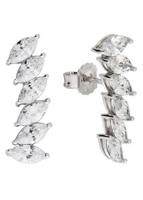 Paar Ohrstecker Firetti "Schmuck Geschenk Silber 925 Ohrschmuck Ear Climber Glitzer", silber (silberfarben, kristallwei&szlig;, kristallwei&szlig;), Ohrringe, Damen, Silber 925 (Sterlingsilber), Paar Ohrstecker, mit Zirkonia (synth.)
