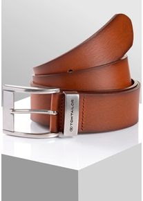 Lederg&uuml;rtel Tom Tailor "TTTOM", Damen, Gr. 105, braun (light braun uni), B&uuml;ffelleder, unifarben, G&uuml;rtel Lederg&uuml;rtel, 4 cm breiter Herreng&uuml;rtel, Casual und Jeans Look