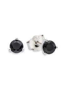 Paar Ohrstecker "Schmuck Geschenk Silberohrstecker", silberfarben, schwarz, schwarz, ANISTON JEWELRY & WATCHES, Ohrringe, Damen, 4mm, Silber 925 (Sterlingsilber), Paar Ohrstecker, mit Zirkonia (synth.)