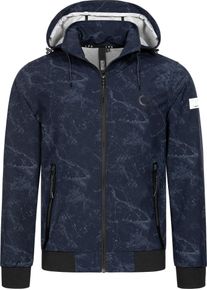 Softshelljacke DEPROC Active "ROSS PEAK MEN", Herren, Gr. S (48), blau (indigo), 94% Polyester; 6% Elasthan, mit Gummizug, Jacken Softshelljacke, auch in Gro&szlig;en Gr&ouml;&szlig;en erh&auml;ltlich