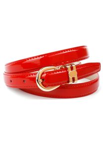Lederg&uuml;rtel Anthoni Crown, Damen, Gr. 75, rot, Leder, unifarben, G&uuml;rtel Lederg&uuml;rtel, in schmaler Form aus Lackleder, schick und elegant