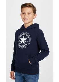 Kapuzensweatshirt Converse "f&uuml;r Kinder", Jungen, Gr. 110, obsidian, Sweatware, Obermaterial: 60% Baumwolle, 40% Polyester, bedruckt, unifarben, eingesetzt B&uuml;ndchen krempelbar, Sweatshirts Kapuzensweatshirt, f&uuml;r Kinder