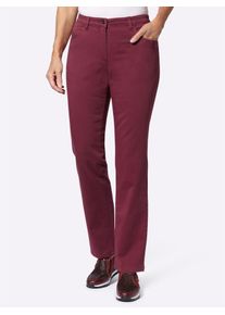 Bequeme Jeans Casual Looks, Damen, Gr. 46, Normalgr&ouml;&szlig;en, rot (bordeaux), 98% Baumwolle, 2% Elasthan, unifarben, lang, Jeans Bequeme Jeans