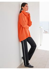 Strickpullover Heine "Pullover", Damen, Gr. 48, orange, 75% Polyacryl, 15% Wolle, 10% Polyamid, unifarben, Pullover Strickpullover