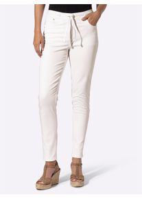 5-Pocket-Jeans Heine, Damen, Gr. 46, Normalgr&ouml;&szlig;en, ecru, 97% Baumwolle, 3% Elasthan, unifarben, lang, Jeans 5-Pocket-Jeans