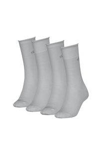 Socken Calvin Klein "CK WOMEN SOCK 4P HOLIDAY PACK LUREX", Damen, Gr. - (37/41), grau (light grau), Baumwollmischung, normal, Socken Socken, Glitzerf&auml;den, Logostickerei, kleiner Rollrand