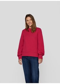 Strickpullover Rabe, Damen, Gr. 50, rot (wildbeere), Strick, Obermaterial: 60% Baumwolle, 40% Polyacryl, unifarben, gerade h&uuml;ftbedeckend, Rundhals, B&uuml;ndchen, Pullover Strickpullover, mit Ripp-Muster