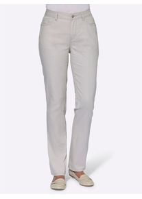 Bequeme Jeans Casual Looks, Damen, Gr. 46, Normalgr&ouml;&szlig;en, grau (hellgrau), 96% Baumwolle, 4% Elasthan, unifarben, lang, Jeans Bequeme Jeans