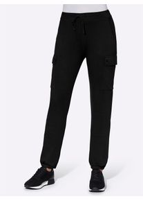 Jogger Pants Classic Basics, Damen, Gr. 46, Normalgr&ouml;&szlig;en, schwarz, 100% Baumwolle, unifarben, lang, Hosen Jogger Pants