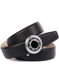 Lederg&uuml;rtel Anthoni Crown, Damen, Gr. 105, schwarz, Leder, unifarben, Basic, G&uuml;rtel Lederg&uuml;rtel, mit silberfarbener Automatik-Schlie&szlig;e und drehendem Steuerruder