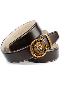 Lederg&uuml;rtel Anthoni Crown, Herren, Gr. 85, braun (dunkelbraun), Leder, unifarben, G&uuml;rtel Lederg&uuml;rtel, in dunkelbraun mit Kontrast Stitching in wei&szlig;