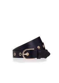 Lederg&uuml;rtel Tamaris, Damen, Gr. 85, schwarz, Rindsleder, G&uuml;rtel Lederg&uuml;rtel, Goldene &Ouml;sen