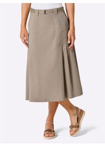 A-Linien-Rock CREATION L PREMIUM, Damen, Gr. 44, beige, 63% Lyocell, 37% Polyester, unifarben, wadenlang, R&ouml;cke A-Linien-Rock
