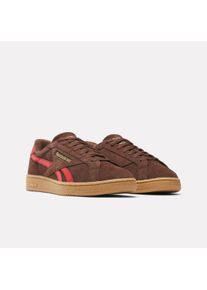 Sneaker Reebok CLASSIC "CLUB C GROUNDS UK", Damen, Gr. 44,5, campusbraun, vectorrot, gum, Leder, Synthetik, Schuhe Sneaker
