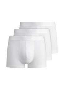 Boxershorts OLYMP, Herren, Gr. M, 3 Stk., wei&szlig;, Obermaterial: 95% Baumwolle, 5% Elasthan, Unterhosen Boxershorts, mit Ton-in-Ton Markenlogo