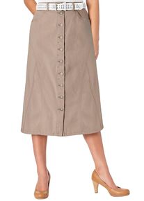 Jeansrock Inspirationen, Damen, Gr. 22, beige, 96% Baumwolle, 4% Elasthan, unifarben, wadenlang, R&ouml;cke Jeansrock